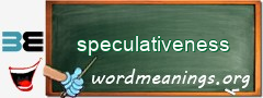 WordMeaning blackboard for speculativeness